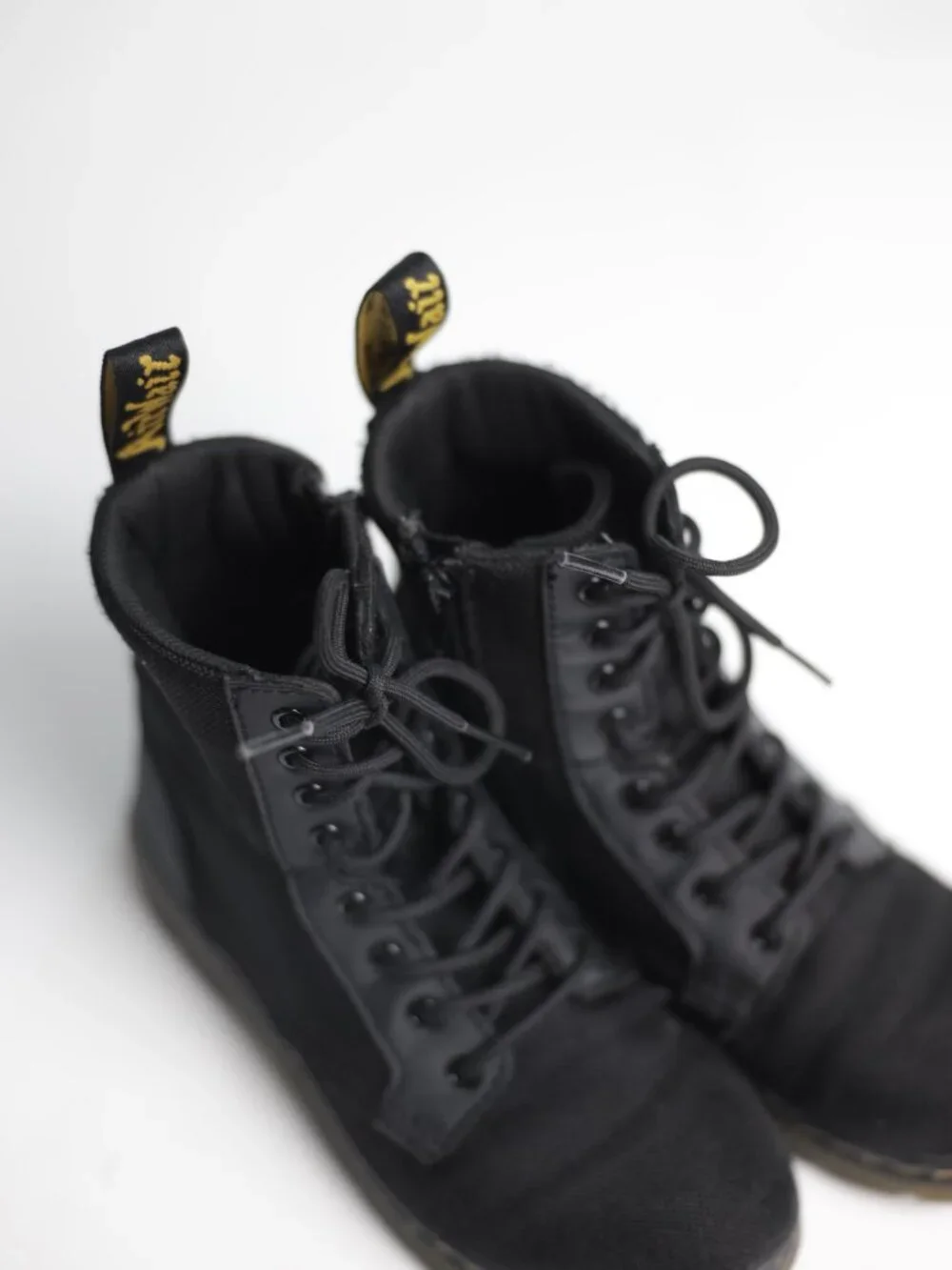 Kids Dr Marten Black Canvas Books Doc Martens